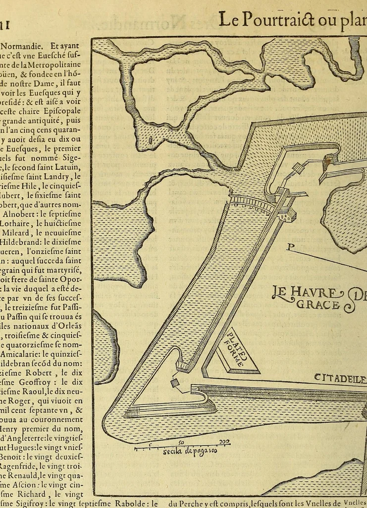 An illustration from La cosmographie vniuerselle de tout le monde. : En laquelle, suiuant les auteurs plus dignes de foy, sont au vray descriptes toutes les parties habitables, & non habitables de la terre, & de la mer, leurs assiettes & choses qu'elles produisent ... auec plusieurs autres choses, le sommaire desquelles se void en la page suiuante., 1575, leaf 486