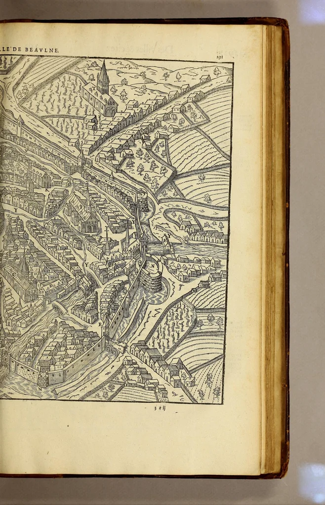 An illustration from La cosmographie vniuerselle de tout le monde. : En laquelle, suiuant les auteurs plus dignes de foy, sont au vray descriptes toutes les parties habitables, & non habitables de la terre, & de la mer, leurs assiettes & choses qu'elles produisent ... auec plusieurs autres choses, le sommaire desquelles se void en la page suiuante., 1575, leaf 591