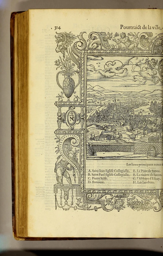 An illustration from La cosmographie vniuerselle de tout le monde. : En laquelle, suiuant les auteurs plus dignes de foy, sont au vray descriptes toutes les parties habitables, & non habitables de la terre, & de la mer, leurs assiettes & choses qu'elles produisent ... auec plusieurs autres choses, le sommaire desquelles se void en la page suiuante., 1575, leaf 614