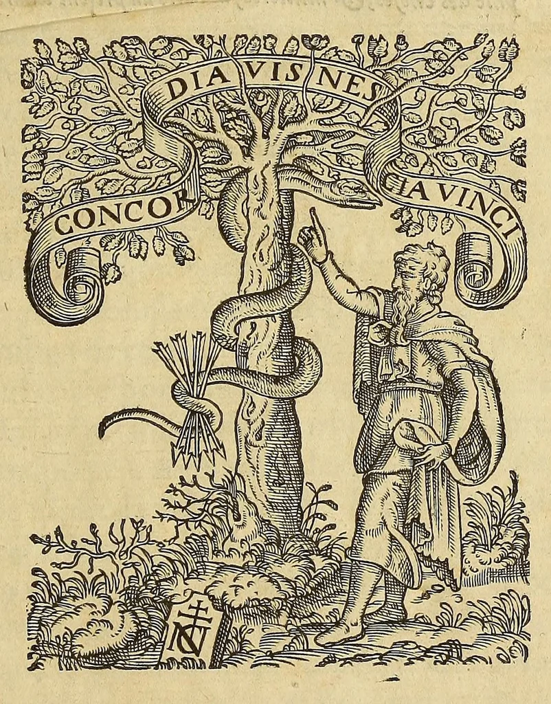 An illustration from La cosmographie vniuerselle de tout le monde. : En laquelle, suiuant les auteurs plus dignes de foy, sont au vray descriptes toutes les parties habitables, & non habitables de la terre, & de la mer, leurs assiettes & choses qu'elles produisent ... auec plusieurs autres choses, le sommaire desquelles se void en la page suiuante., 1575, leaf 7