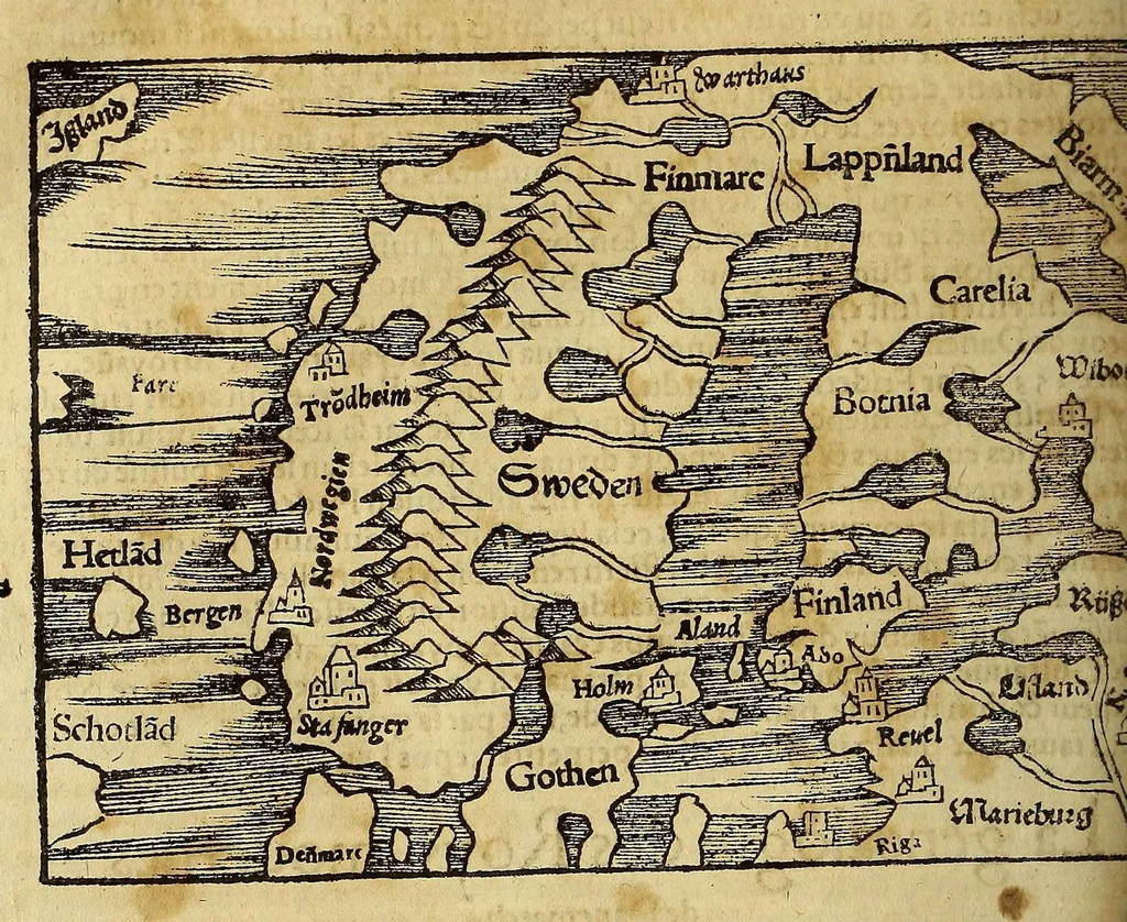 An illustration from La cosmographie vniuerselle, contenant la situation de toutes les parties du monde, auec leurs proprietez & appartenances. : La description des pays & regions diceluy ..., 1568, leaf 1074