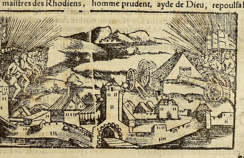 An illustration from La cosmographie vniuerselle, contenant la situation de toutes les parties du monde, auec leurs proprietez & appartenances. : La description des pays & regions diceluy ..., 1568, leaf 1273