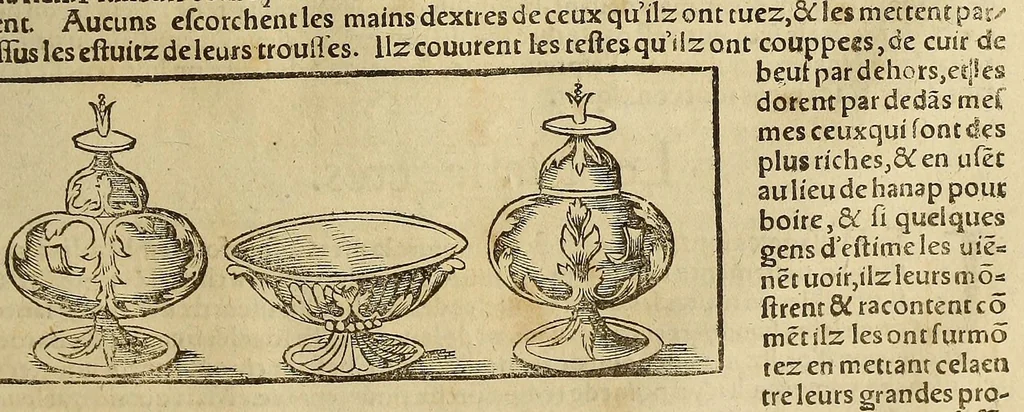 An illustration from La cosmographie vniuerselle, contenant la situation de toutes les parties du monde, auec leurs proprietez & appartenances. : La description des pays & regions diceluy ..., 1568, leaf 1347