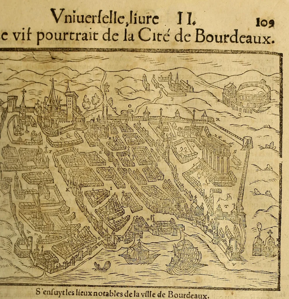 An illustration from La cosmographie vniuerselle, contenant la situation de toutes les parties du monde, auec leurs proprietez & appartenances. : La description des pays & regions diceluy ..., 1568, leaf 203