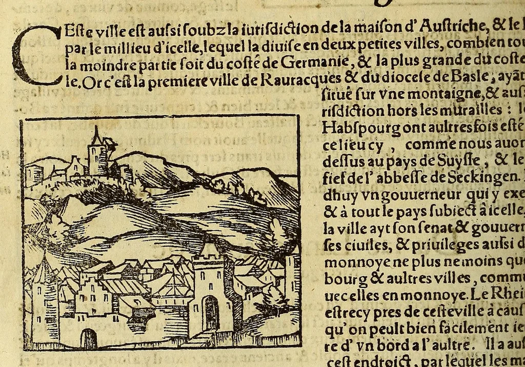 An illustration from La cosmographie vniuerselle, contenant la situation de toutes les parties du monde, auec leurs proprietez & appartenances. : La description des pays & regions diceluy ..., 1568, leaf 744