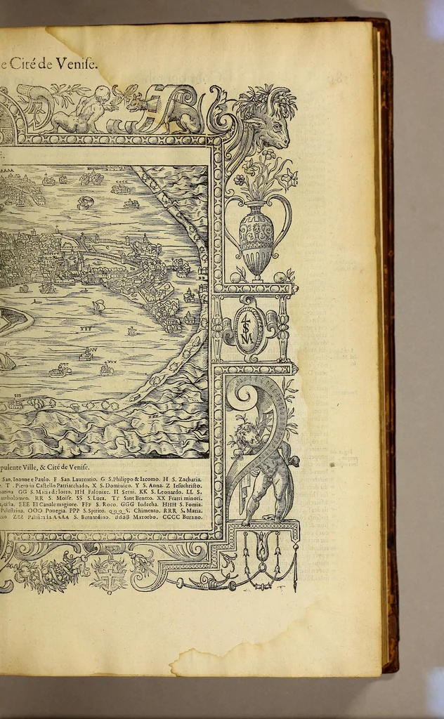 An illustration from La cosmographie vniuerselle de tout le monde. : En laquelle, suiuant les auteurs plus dignes de foy, sont au vray descriptes toutes les parties habitables, & non habitables de la terre, & de la mer, leurs assiettes & choses qu'elles produisent ... auec plusieurs autres choses, le sommaire desquelles se void en la page suiuante., 1575, leaf 105