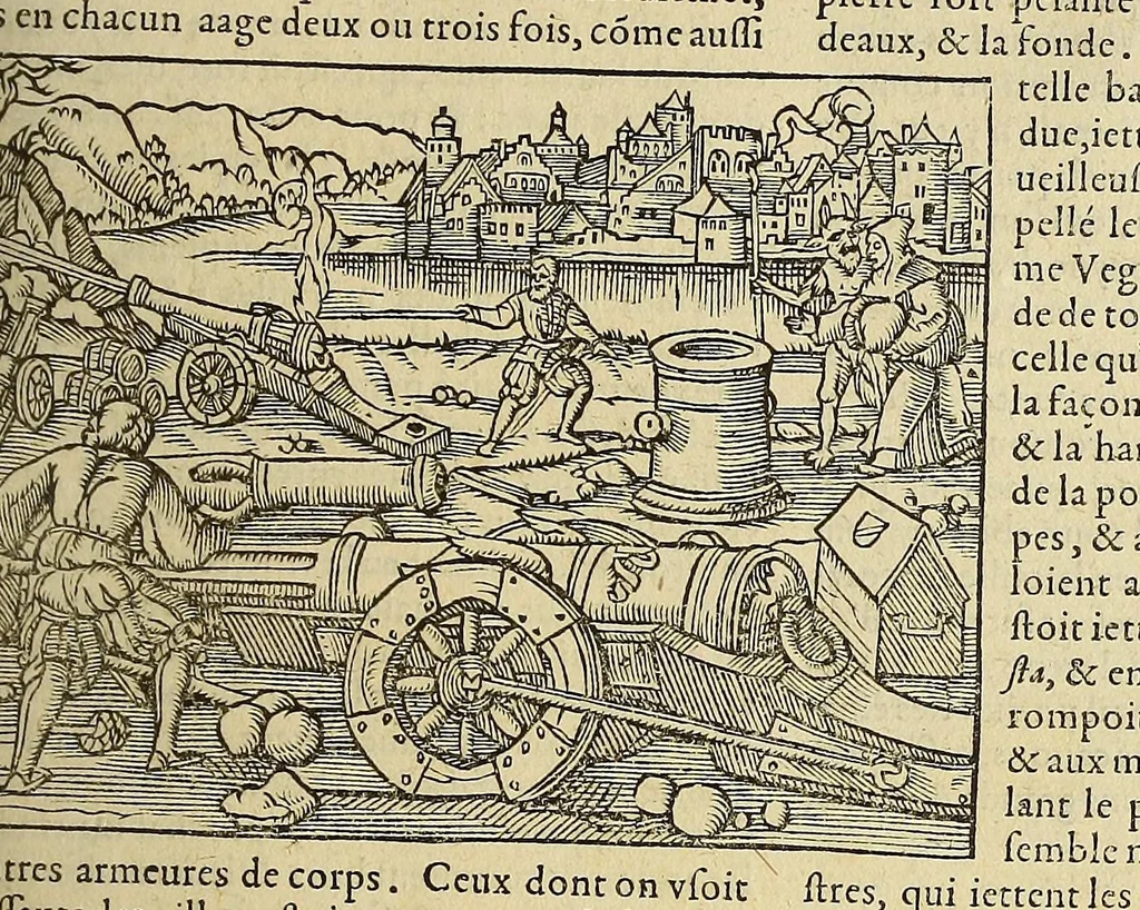 An illustration from La cosmographie vniuerselle de tout le monde. : En laquelle, suiuant les auteurs plus dignes de foy, sont au vray descriptes toutes les parties habitables, & non habitables de la terre, & de la mer, leurs assiettes & choses qu'elles produisent ... auec plusieurs autres choses, le sommaire desquelles se void en la page suiuante., 1575, leaf 437