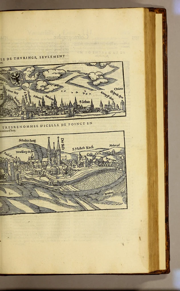 An illustration from La cosmographie vniuerselle de tout le monde. : En laquelle, suiuant les auteurs plus dignes de foy, sont au vray descriptes toutes les parties habitables, & non habitables de la terre, & de la mer, leurs assiettes & choses qu'elles produisent ... auec plusieurs autres choses, le sommaire desquelles se void en la page suiuante., 1575, leaf 633