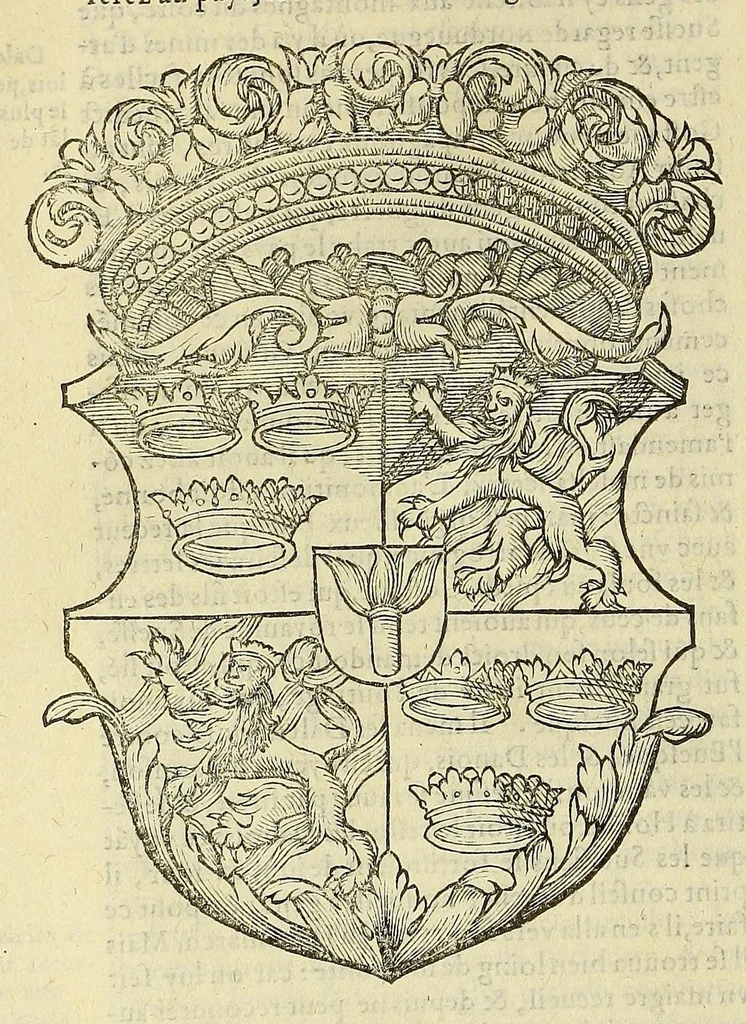 An illustration from La cosmographie vniuerselle de tout le monde. : En laquelle, suiuant les auteurs plus dignes de foy, sont au vray descriptes toutes les parties habitables, & non habitables de la terre, & de la mer, leurs assiettes & choses qu'elles produisent ... auec plusieurs autres choses, le sommaire desquelles se void en la page suiuante., 1575, leaf 744