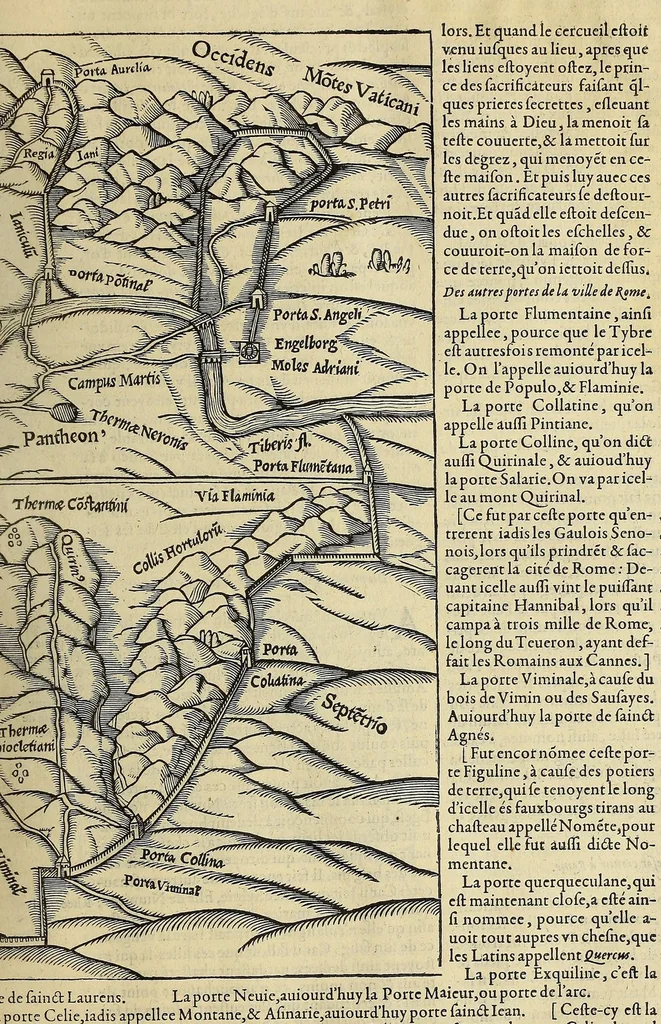 An illustration from La cosmographie vniuerselle de tout le monde. : En laquelle, suiuant les auteurs plus dignes de foy, sont au vray descriptes toutes les parties habitables, & non habitables de la terre, & de la mer, leurs assiettes & choses qu'elles produisent ... auec plusieurs autres choses, le sommaire desquelles se void en la page suiuante., 1575, leaf 85