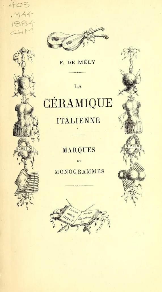 An illustration from La céramique italienne; marques et monogrammes, 1884, leaf 11