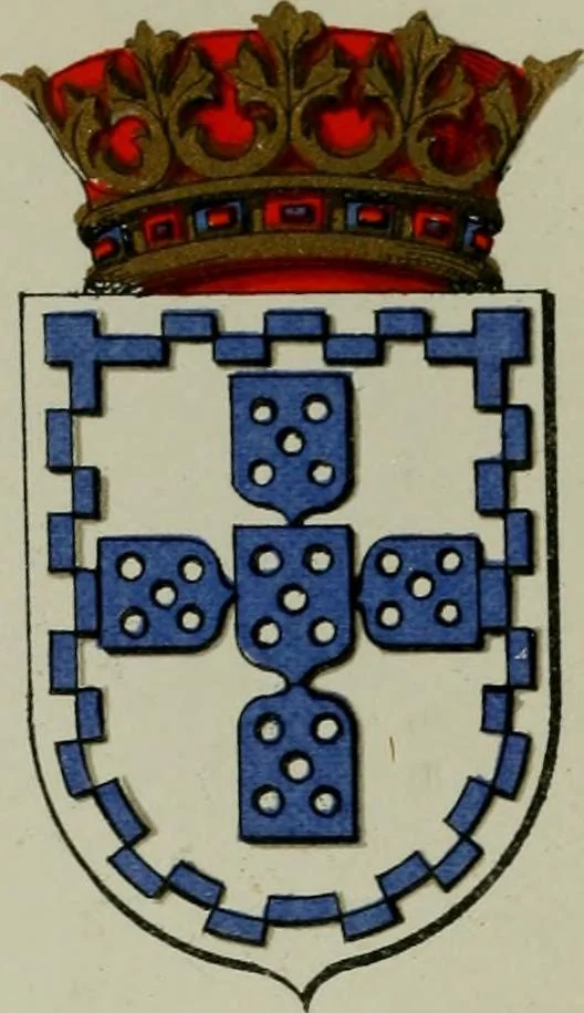 An illustration from Lacunar basilicae Sancti Macarii, aberdonensis : the heraldic ceiling of the cathedral church of St. Machar, old Aberdeen, described in historical and armorial detail by William Duguid Geddes, LL.D., and Peter Duguid, 1888, leaf 127