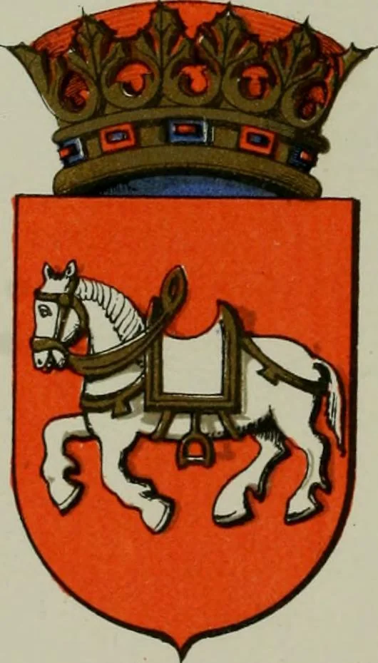 An illustration from Lacunar basilicae Sancti Macarii, aberdonensis : the heraldic ceiling of the cathedral church of St. Machar, old Aberdeen, described in historical and armorial detail by William Duguid Geddes, LL.D., and Peter Duguid, 1888, leaf 133