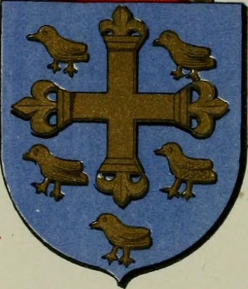 An illustration from Lacunar basilicae Sancti Macarii, aberdonensis : the heraldic ceiling of the cathedral church of St. Machar, old Aberdeen, described in historical and armorial detail by William Duguid Geddes, LL.D., and Peter Duguid, 1888, leaf 146