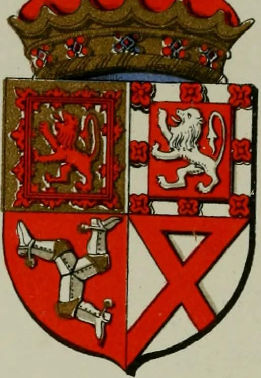 An illustration from Lacunar basilicae Sancti Macarii, aberdonensis : the heraldic ceiling of the cathedral church of St. Machar, old Aberdeen, described in historical and armorial detail by William Duguid Geddes, LL.D., and Peter Duguid, 1888, leaf 150