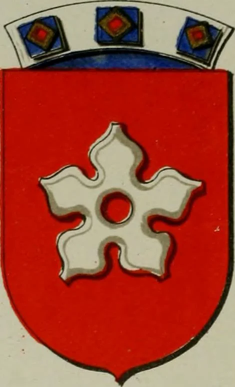 An illustration from Lacunar basilicae Sancti Macarii, aberdonensis : the heraldic ceiling of the cathedral church of St. Machar, old Aberdeen, described in historical and armorial detail by William Duguid Geddes, LL.D., and Peter Duguid, 1888, leaf 158