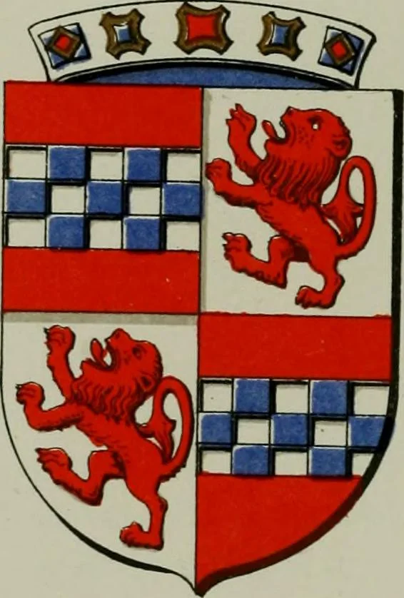 An illustration from Lacunar basilicae Sancti Macarii, aberdonensis : the heraldic ceiling of the cathedral church of St. Machar, old Aberdeen, described in historical and armorial detail by William Duguid Geddes, LL.D., and Peter Duguid, 1888, leaf 162