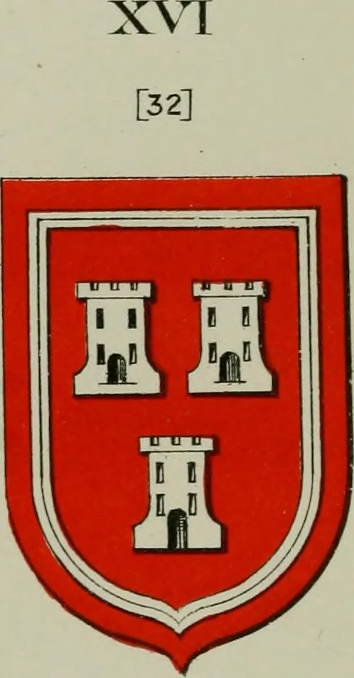 An illustration from Lacunar basilicae Sancti Macarii, aberdonensis : the heraldic ceiling of the cathedral church of St. Machar, old Aberdeen, described in historical and armorial detail by William Duguid Geddes, LL.D., and Peter Duguid, 1888, leaf 174