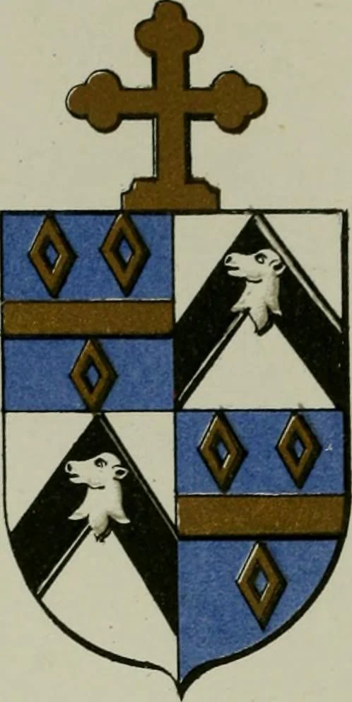 An illustration from Lacunar basilicae Sancti Macarii, aberdonensis : the heraldic ceiling of the cathedral church of St. Machar, old Aberdeen, described in historical and armorial detail by William Duguid Geddes, LL.D., and Peter Duguid, 1888, leaf 182