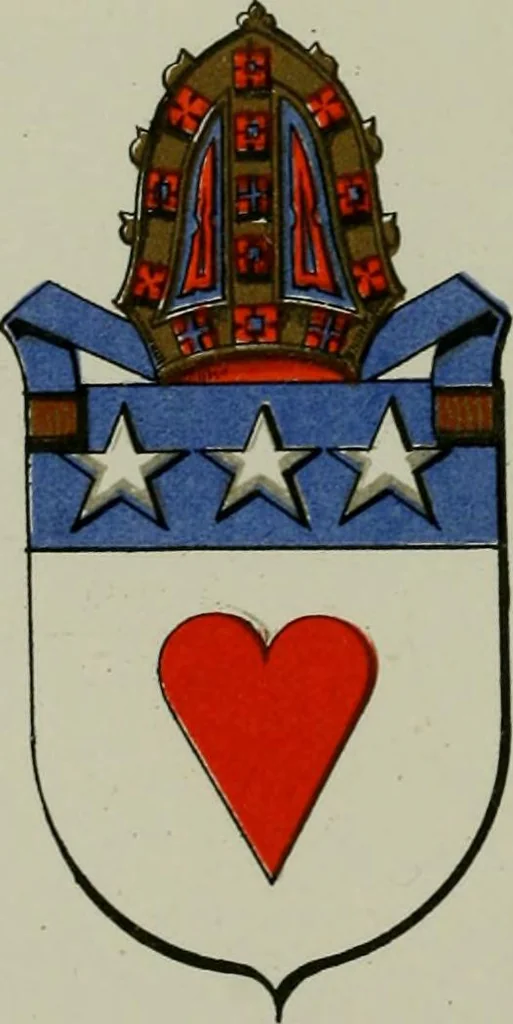 An illustration from Lacunar basilicae Sancti Macarii, aberdonensis : the heraldic ceiling of the cathedral church of St. Machar, old Aberdeen, described in historical and armorial detail by William Duguid Geddes, LL.D., and Peter Duguid, 1888, leaf 182