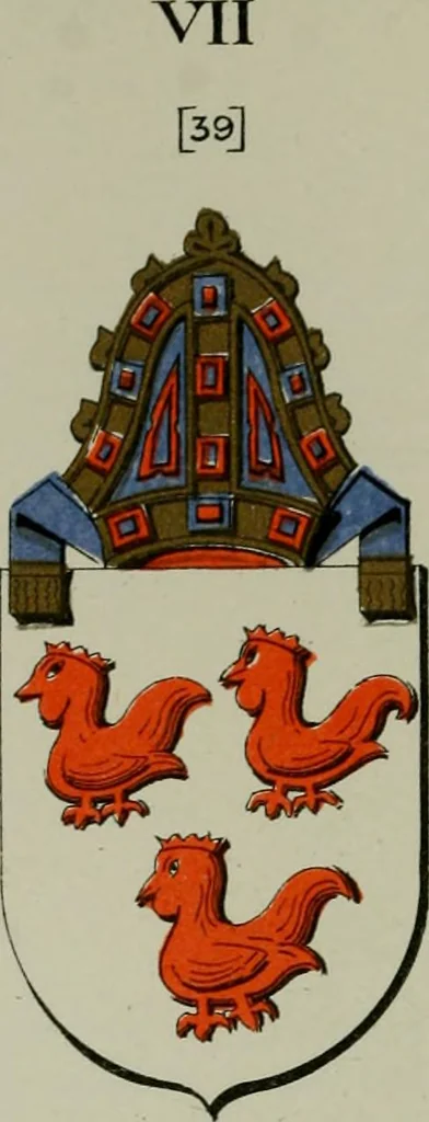 An illustration from Lacunar basilicae Sancti Macarii, aberdonensis : the heraldic ceiling of the cathedral church of St. Machar, old Aberdeen, described in historical and armorial detail by William Duguid Geddes, LL.D., and Peter Duguid, 1888, leaf 190