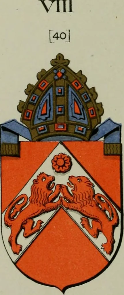 An illustration from Lacunar basilicae Sancti Macarii, aberdonensis : the heraldic ceiling of the cathedral church of St. Machar, old Aberdeen, described in historical and armorial detail by William Duguid Geddes, LL.D., and Peter Duguid, 1888, leaf 190