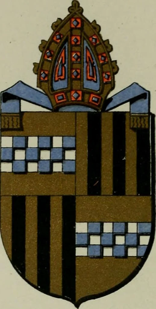 An illustration from Lacunar basilicae Sancti Macarii, aberdonensis : the heraldic ceiling of the cathedral church of St. Machar, old Aberdeen, described in historical and armorial detail by William Duguid Geddes, LL.D., and Peter Duguid, 1888, leaf 194