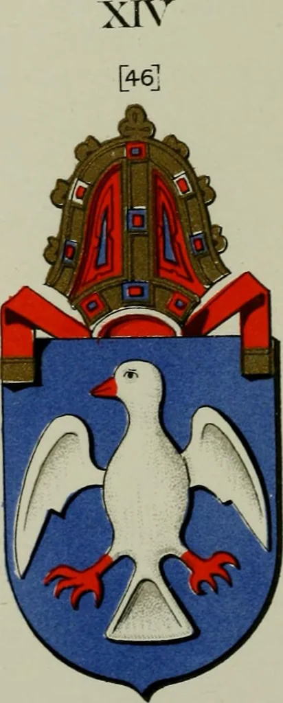 An illustration from Lacunar basilicae Sancti Macarii, aberdonensis : the heraldic ceiling of the cathedral church of St. Machar, old Aberdeen, described in historical and armorial detail by William Duguid Geddes, LL.D., and Peter Duguid, 1888, leaf 202