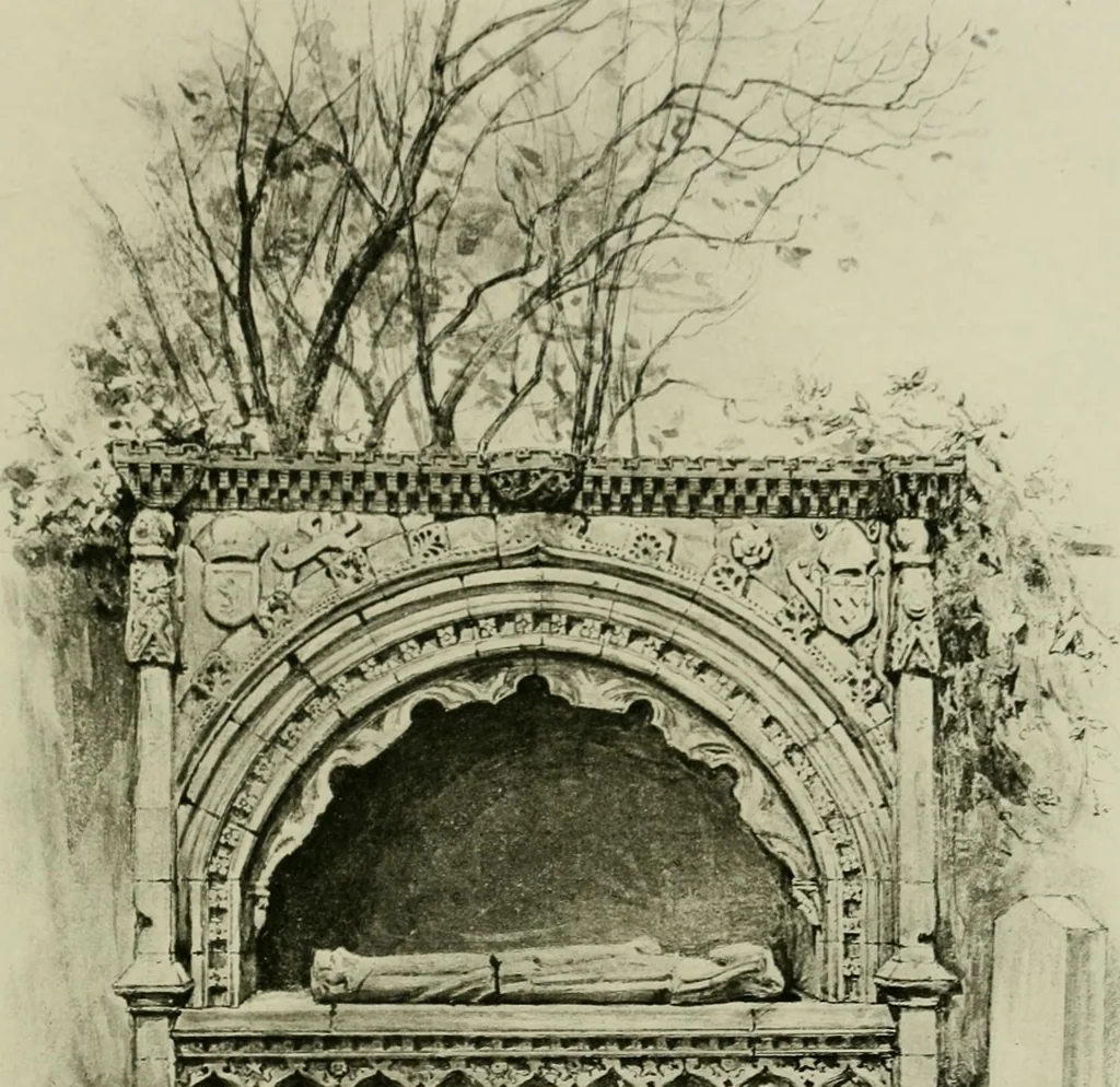 An illustration from Lacunar basilicae Sancti Macarii, aberdonensis : the heraldic ceiling of the cathedral church of St. Machar, old Aberdeen, described in historical and armorial detail by William Duguid Geddes, LL.D., and Peter Duguid, 1888, leaf 240