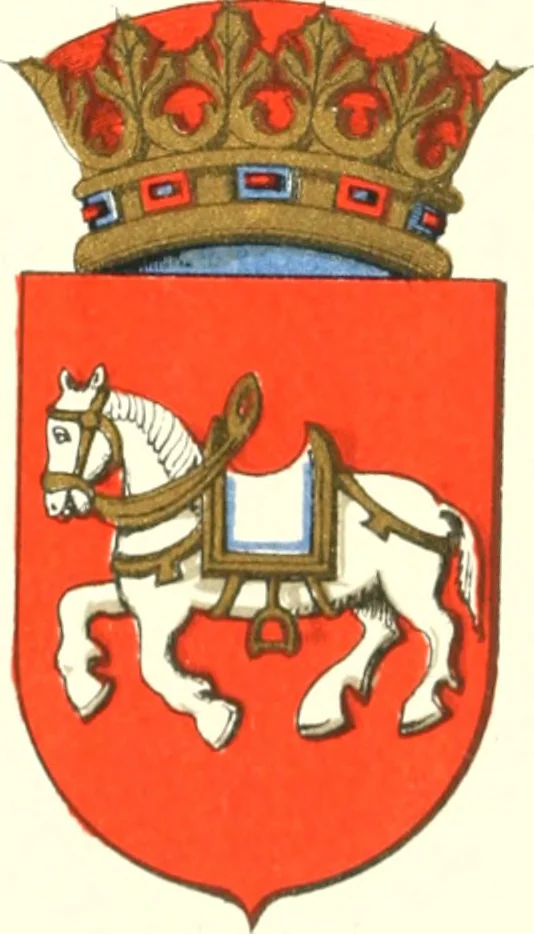 An illustration from Lacunar basilicae Sancti Macarii, aberdonensis: the heraldic ceiling of the cathedral church of St. Machar, old Aberdeen, 1888, leaf 135
