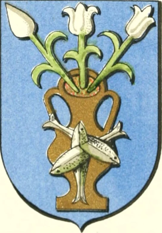 An illustration from Lacunar basilicae Sancti Macarii, aberdonensis: the heraldic ceiling of the cathedral church of St. Machar, old Aberdeen, 1888, leaf 143
