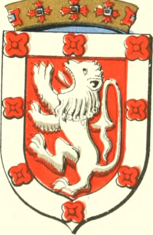 An illustration from Lacunar basilicae Sancti Macarii, aberdonensis: the heraldic ceiling of the cathedral church of St. Machar, old Aberdeen, 1888, leaf 151