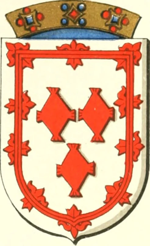 An illustration from Lacunar basilicae Sancti Macarii, aberdonensis: the heraldic ceiling of the cathedral church of St. Machar, old Aberdeen, 1888, leaf 155
