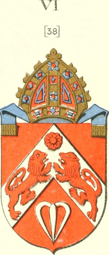 An illustration from Lacunar basilicae Sancti Macarii, aberdonensis: the heraldic ceiling of the cathedral church of St. Machar, old Aberdeen, 1888, leaf 187