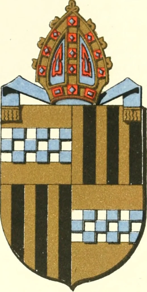 An illustration from Lacunar basilicae Sancti Macarii, aberdonensis: the heraldic ceiling of the cathedral church of St. Machar, old Aberdeen, 1888, leaf 195