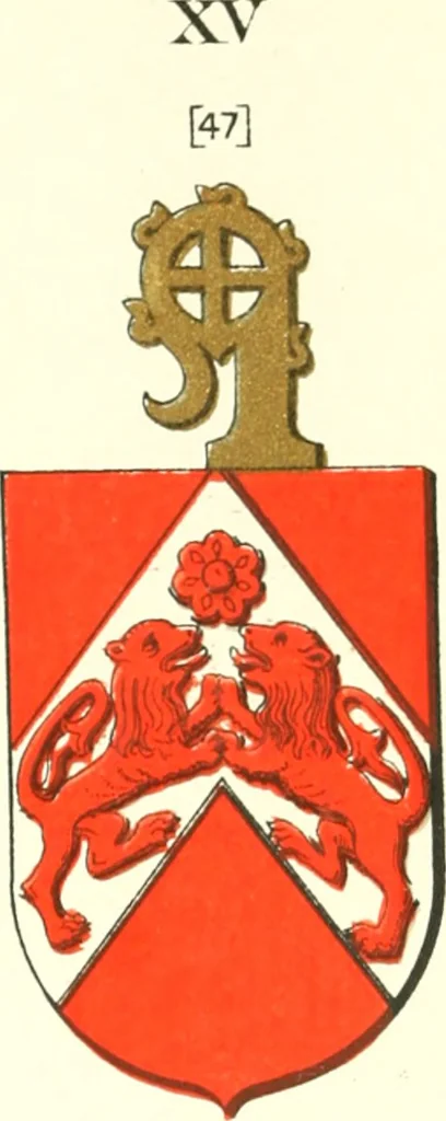 An illustration from Lacunar basilicae Sancti Macarii, aberdonensis: the heraldic ceiling of the cathedral church of St. Machar, old Aberdeen, 1888, leaf 210