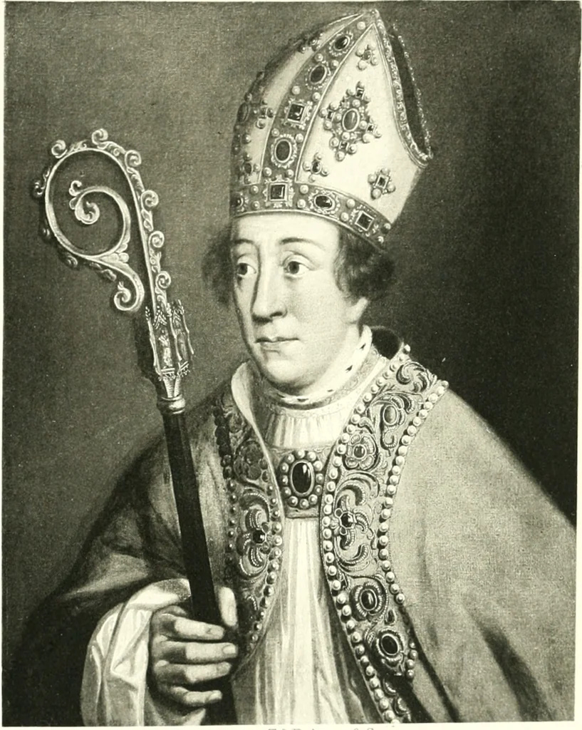 An illustration from Lacunar basilicae Sancti Macarii, aberdonensis: the heraldic ceiling of the cathedral church of St. Machar, old Aberdeen, 1888, leaf 216