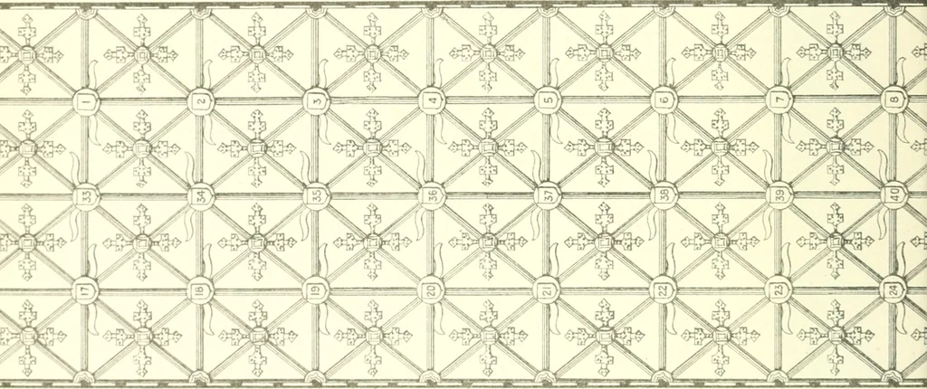 An illustration from Lacunar basilicae Sancti Macarii, aberdonensis: the heraldic ceiling of the cathedral church of St. Machar, old Aberdeen, 1888, leaf 41