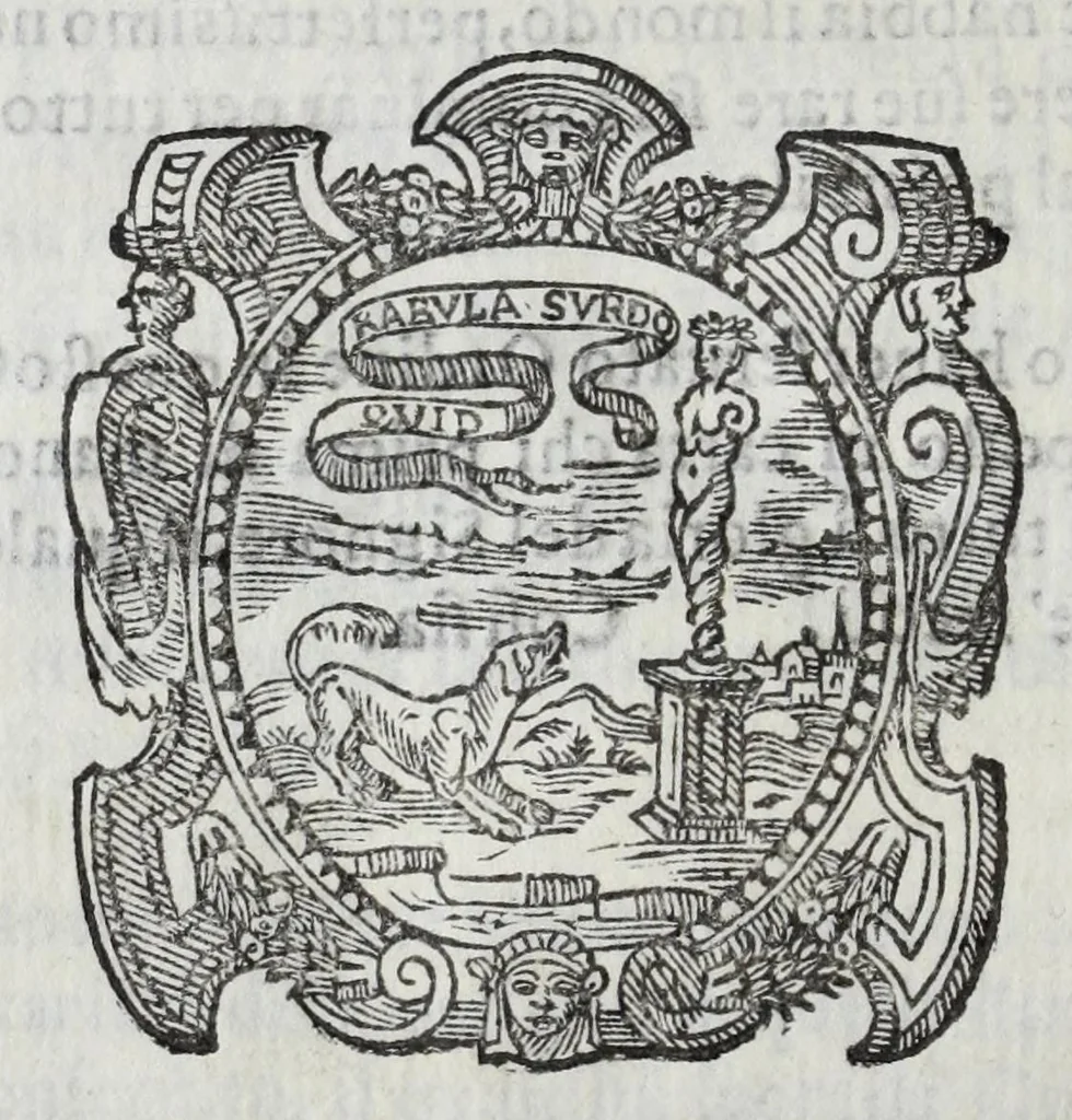 An illustration from La cvriosa et diletteuole aggionta del sig. Ant. Maria Spelta, cittadino pavese, all' Historia sua : nella qvale oltra la vaghezza di molte cose, che dall'anno 1596 fino al 1603 s'intendono, sono anco componimenti arguti, da quali non poco gusto gli eleuati spiriti potranno prendere, 1602, leaf 222
