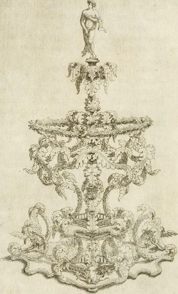 An illustration from La cvstodia d'oro : godvta nel vigilantissimo confalonierato dell'illvstrissimo signor senatore Francesco Ratta, e simboleggiata nel dilvisontvos.mo convito fatto all' ill.mo publico & ecc.si sig.ri anziani il primo bimestre dell'anno 1693, 1693, leaf 12