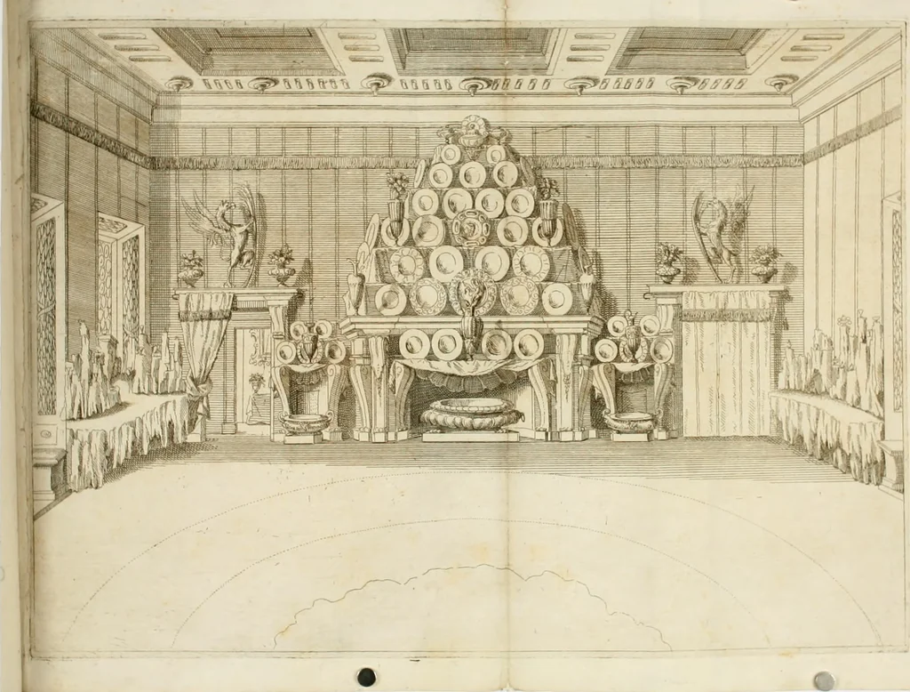 An illustration from La cvstodia d'oro : godvta nel vigilantissimo confalonierato dell'illvstrissimo signor senatore Francesco Ratta, e simboleggiata nel dilvisontvos.mo convito fatto all' ill.mo publico & ecc.si sig.ri anziani il primo bimestre dell'anno 1693, 1693, leaf 7
