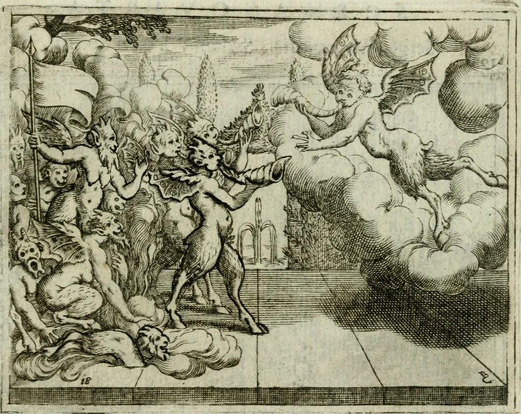 An illustration from L'Adamo : sacra rapresentatione, 1617, leaf 104