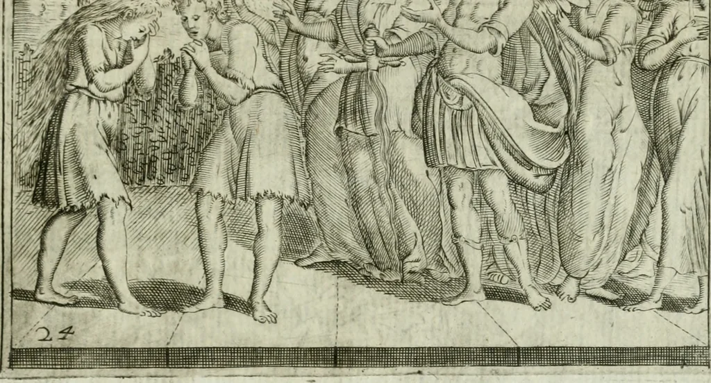 An illustration from L'Adamo : sacra rapresentatione, 1617, leaf 120