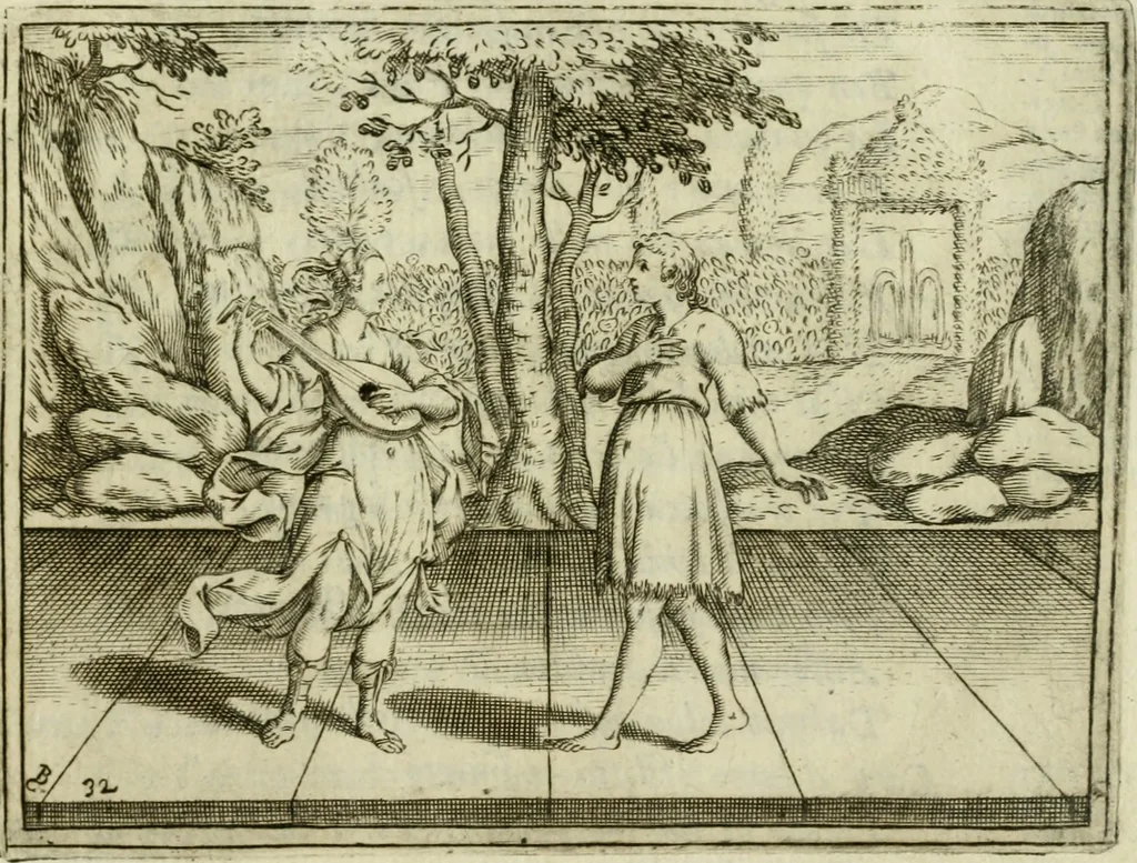 An illustration from L'Adamo : sacra rapresentatione, 1617, leaf 150