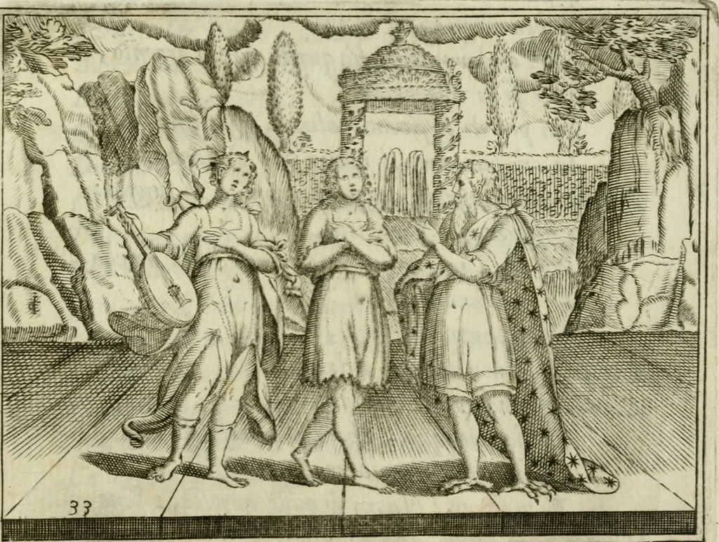An illustration from L'Adamo : sacra rapresentatione, 1617, leaf 158