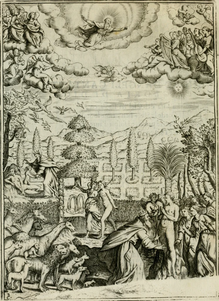 An illustration from L'Adamo : sacra rapresentatione, 1617, leaf 27