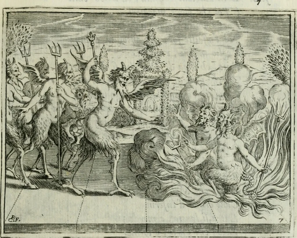 An illustration from L'Adamo : sacra rapresentatione, 1617, leaf 48