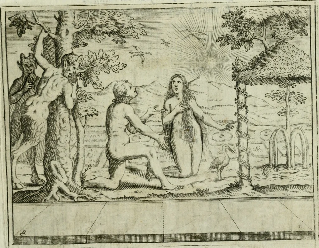 An illustration from L'Adamo : sacra rapresentatione, 1617, leaf 62