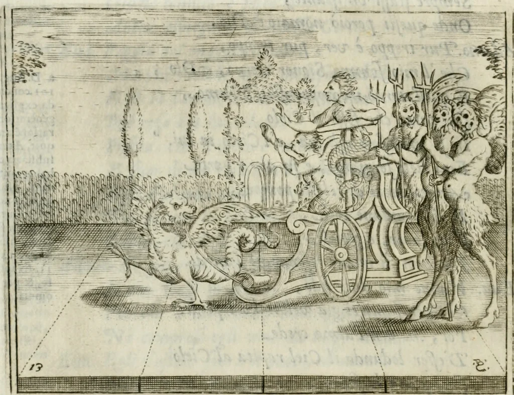 An illustration from L'Adamo : sacra rapresentatione, 1617, leaf 69