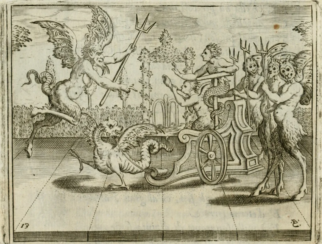 An illustration from L'Adamo : sacra rapresentatione, 1617, leaf 71